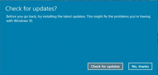 Cek update terbaru Windows 10.