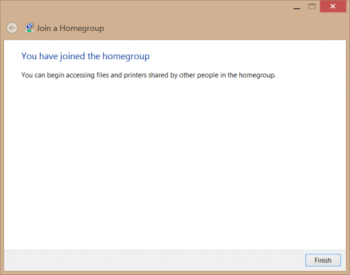 Berhasil join ke homegroup di Windows 10.