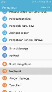 Langkah ke 2 Mengatur Notifikasi HP Android