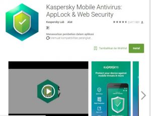 Aplikasi Antivirus Mobile Android Kaspersky - AppLock & Web Security