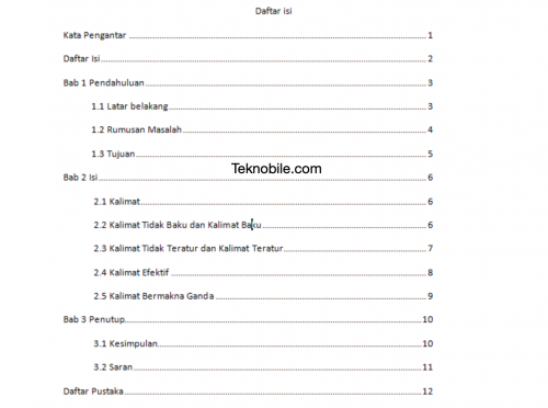 Cara Membuat Daftar Isi Yang Mudah √ 2 Cara Membuat Daftar Isi Manual Dan Otomatis Di Ms Word 7790