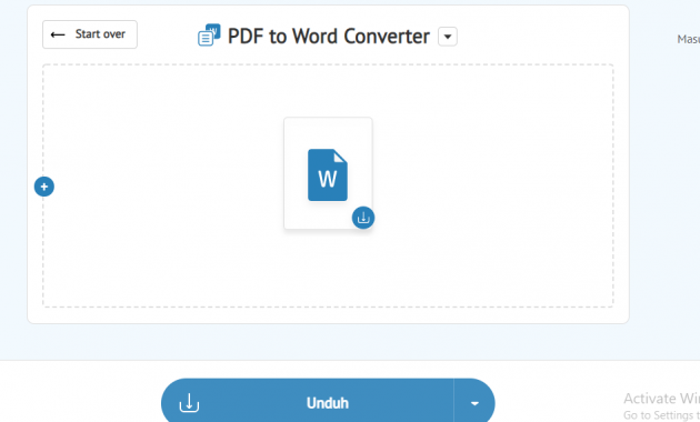 Klik tombol "Unduh" untuk download file Word hasil konversi dari PDF.